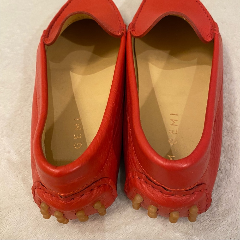 M Gemi The Felize red pebbled leather flat driving shoe Sz 38.5 NWOT - Picture 6 of 13